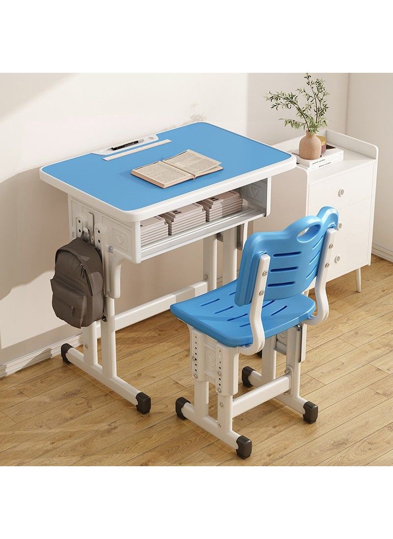 Generic - Students' Desks and Chairs Children's Study Table Simple Writing Table School Training Course Junior High School Primary School Students Desk Set - Image 1