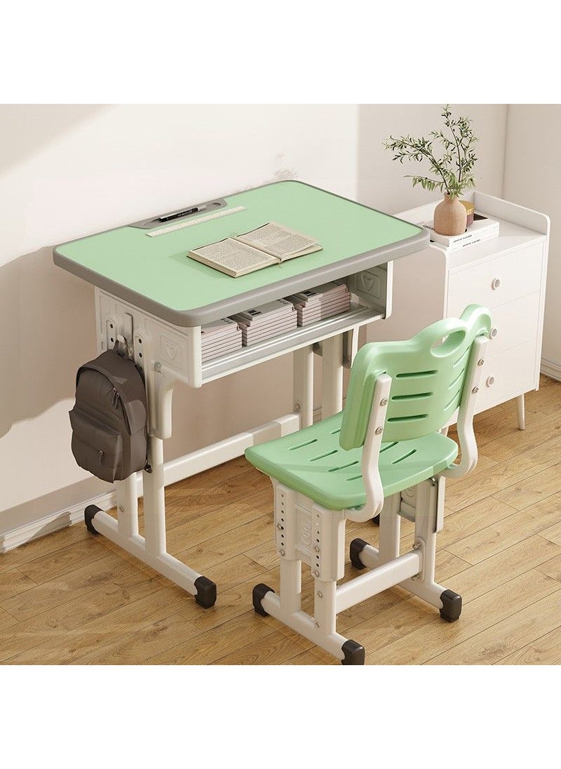 Generic - Students' Desks and Chairs Children's Study Table Simple Writing Table School Training Course Junior High School Primary School Students Desk Set - Image 1