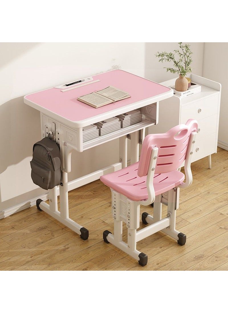 Generic - Students' Desks and Chairs Children's Study Table Simple Writing Table School Training Course Junior High School Primary School Students Desk Set - Image 1