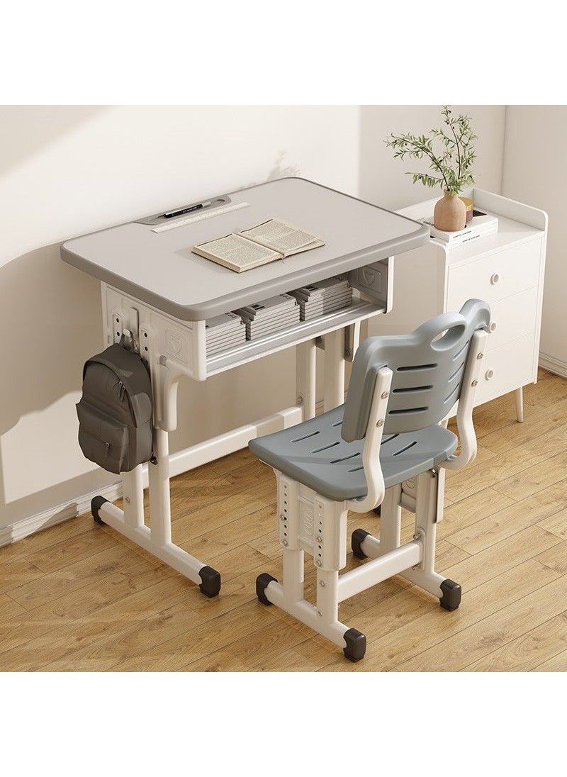 Generic - Students' Desks and Chairs Children's Study Table Simple Writing Table School Training Course Junior High School Primary School Students Desk Set - Image 1