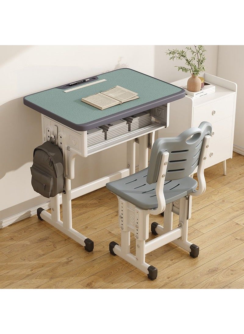 Generic - Students' Desks and Chairs Children's Study Table Simple Writing Table School Training Course Junior High School Primary School Students Desk Set - Image 1