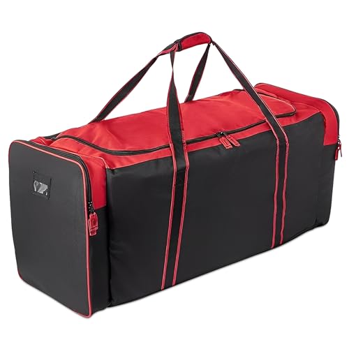 Jetstream Heavy Duty Multi Pocket Large Sports Gym Equipment 3-Pocket Travel Duffel Bag (Red, 42-Inch) - Image 1