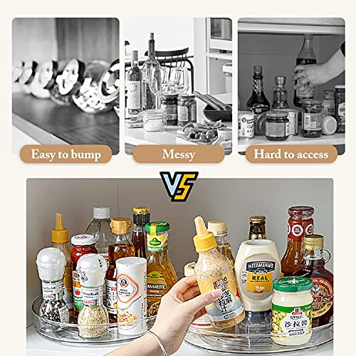 URALFA 2-Pack Lazy Susan Cabinet Organizer, Plastic Rotating Round Lazy Susan Turntable for Cabinet, Pantry, Countertop, Table, Fridge, 10.5 Inch - Image 3