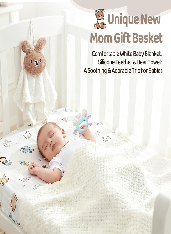 CLTTCLLCT New Mom Gifts for Women, 17pcs Gender Reveal Gifts for New Parent, Baby Shower Gifts for Expecting Mom to Be, Postpartum Essentials After Baby Basket, Baby Swaddle Blanket Rattle Gift Set - Image 5