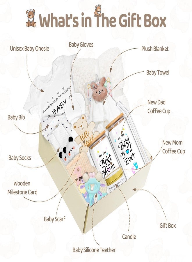 CLTTCLLCT New Mom Gifts for Women, 17pcs Gender Reveal Gifts for New Parent, Baby Shower Gifts for Expecting Mom to Be, Postpartum Essentials After Baby Basket, Baby Swaddle Blanket Rattle Gift Set - Image 2