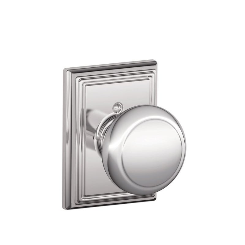 Schlage Lock Company Andover Knob with Addison Trim NonTurning Lock Bright Chrome F170 AND 625 ADD