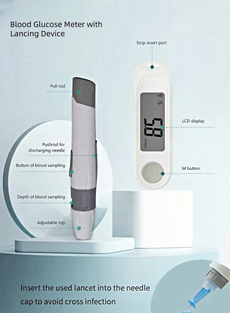 Bioland Blood Glucose Monitoring System Kit, Includes 1 Glucose Monitor, 1 Lancing Device, 50 Test Strips and 50 Blood Lancets, Accurate Diabetic Blood Sugar Testing Kit for Home Use - Image 3