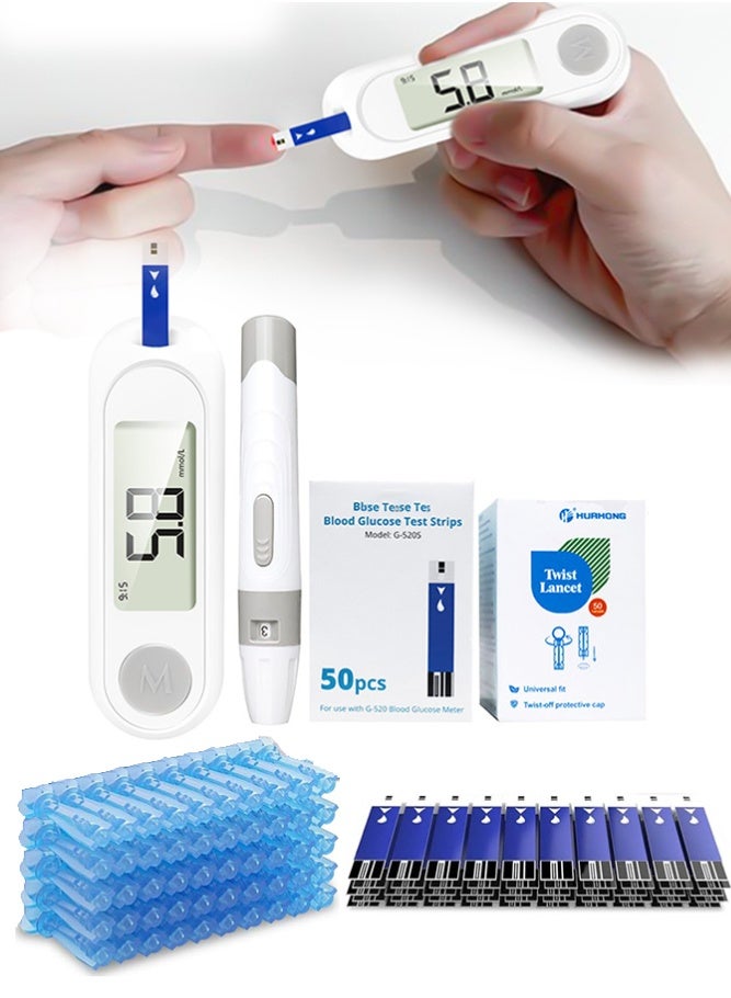 Bioland Blood Glucose Monitoring System Kit, Includes 1 Glucose Monitor, 1 Lancing Device, 50 Test Strips and 50 Blood Lancets, Accurate Diabetic Blood Sugar Testing Kit for Home Use - Image 1