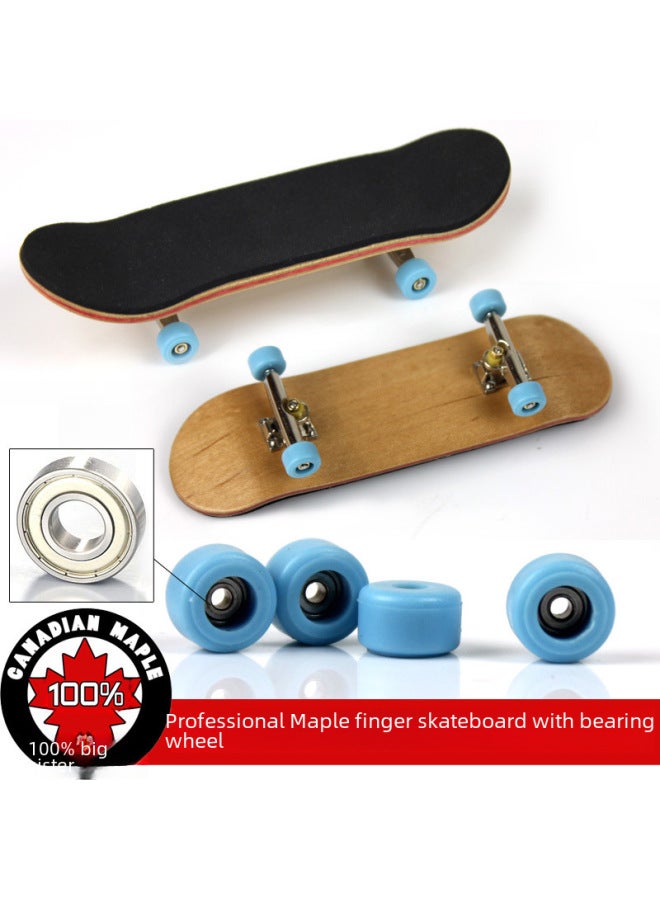 Professional Type Bearing Wheels Pu Anti-slip Pads Maple Finger Skateboard Novel Desktop Children's Toy Accessories Complete-Color:Yellow  - Image 3