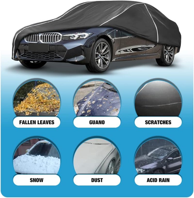 BERKSYDE Waterproof Car Cover for BMW 3 Series 2007-2024 - 6 Layers All Weather Protection with Storage Bag - Image 3