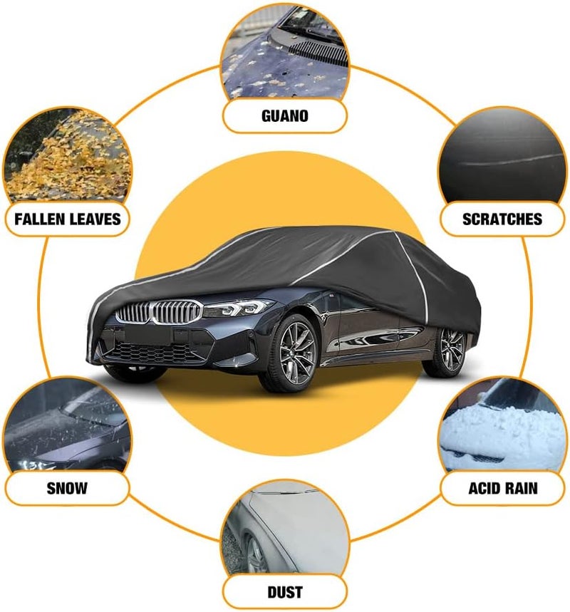 BERKSYDE Waterproof Car Cover for BMW 3 Series 2007-2024 - 6 Layers All Weather Protection with Storage Bag - Image 2