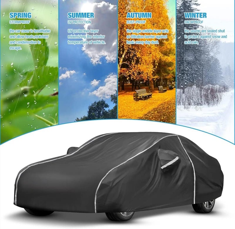 BERKSYDE Waterproof Car Cover for BMW 3 Series 2007-2024 - 6 Layers All Weather Protection with Storage Bag - Image 5