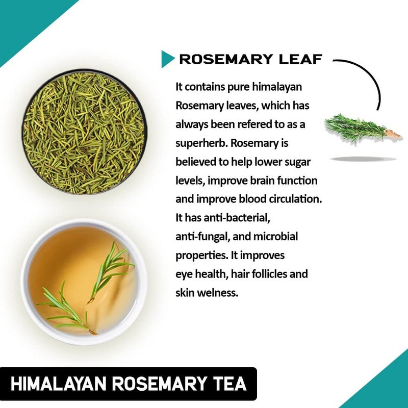 TEACURRY Himalayan Rosemary Tea (1 Month Pack | 30 Tea Bags) - Helps with Blood Sugar, Brain & Eye Health - Image 2
