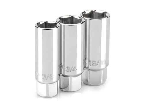TEKTON 3/8 Inch Drive Spark Plug Socket Set, 3-Piece (5/8, 3/4, 13/16 in.) | SHD91003 - Image 1