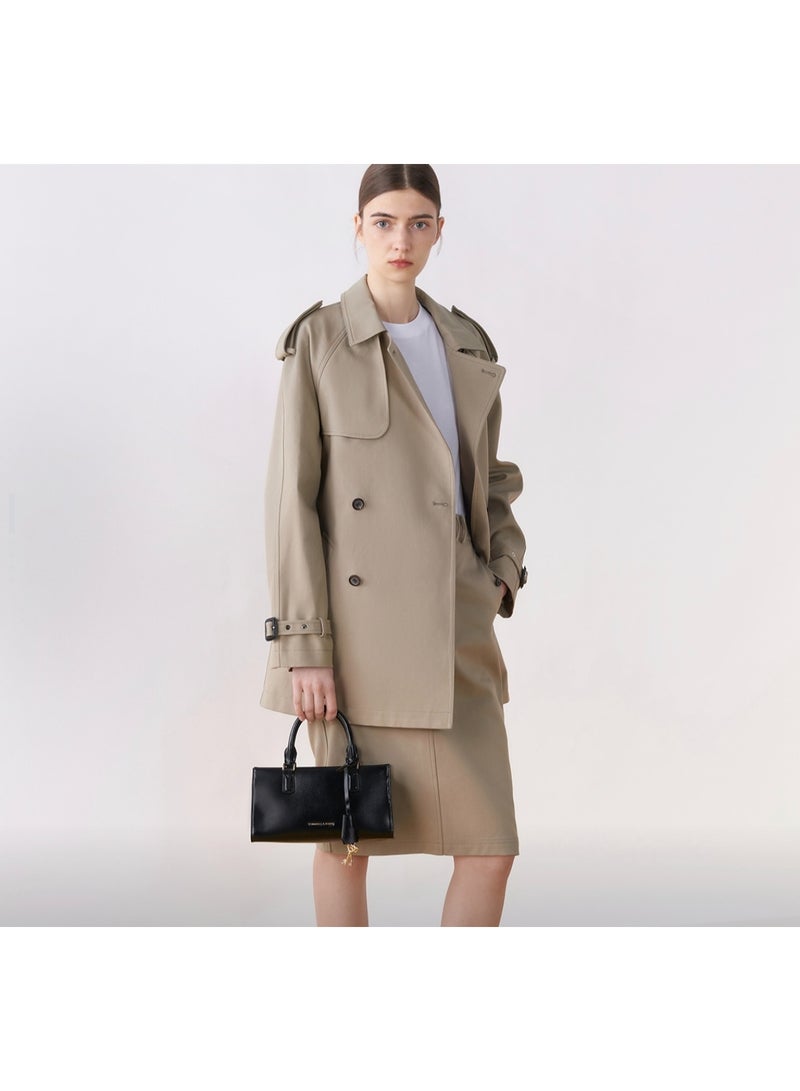 Charles & Keith CHARLES&KEITH Little ck Kerry series Simple hand-held shoulder bag with pendant PU crossbody bag, small size for women - Image 3