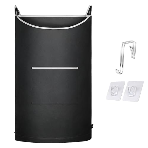 KINGSUSLAY XL Hanging Laundry Hamper, Over the Door Laundry Hamper and Baskets, Wide Opening Hanging Laundry Bag,Hanging Hamper for Bathroom,Dorm,Laundry Room,Chirstmas Gifts(Black 36x22Inch). - Image 1