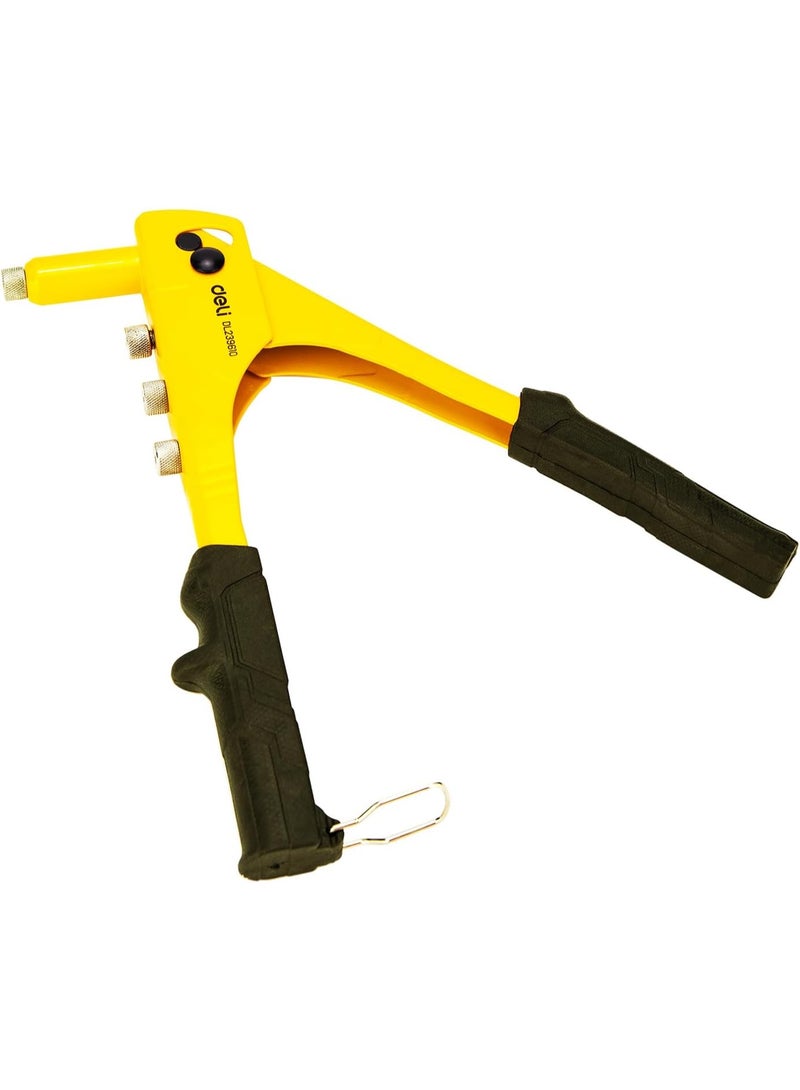 Deli Single-Arm Hand Riveter 26.5cm - 20Cr Alloy Steel Rivet Gun with Replaceable Nose - Labor-Saving Design & Coated Handle for Comfortable Grip - Image 5