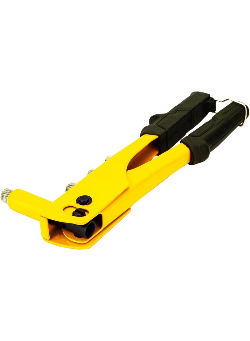 Deli Single-Arm Hand Riveter 26.5cm - 20Cr Alloy Steel Rivet Gun with Replaceable Nose - Labor-Saving Design & Coated Handle for Comfortable Grip - Image 3