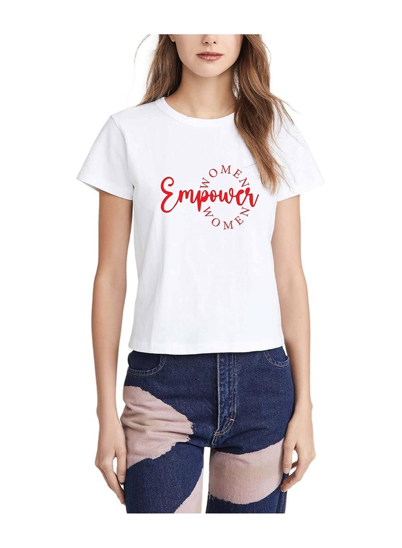 برينت شوب فور مي تي شيرت مطبوع برقبة دائرية لعيد المرأة للنساء والفتيات لإظهار هدية تمكين المرأة هدية للأخت هدية للأم هدية للزوجة هدية لصديقة - Image 1