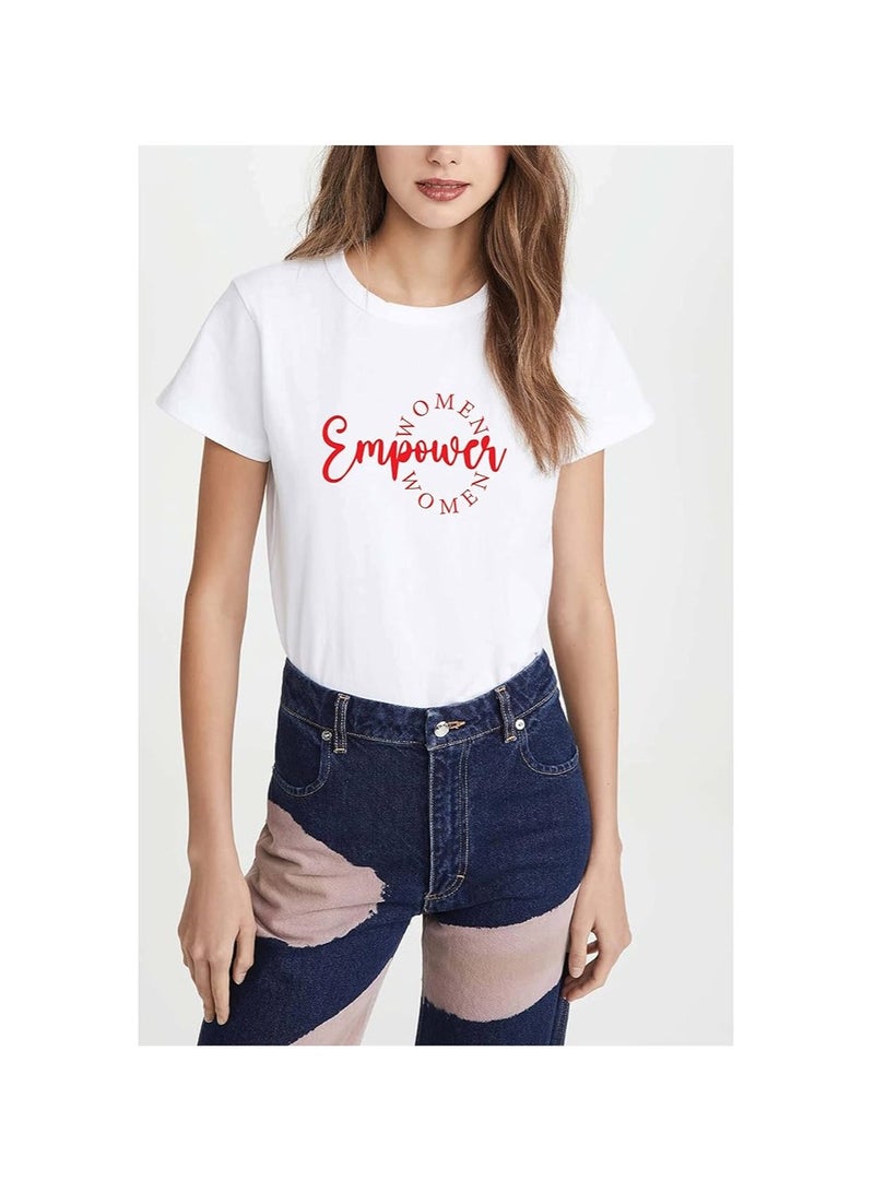 برينت شوب فور مي تي شيرت مطبوع برقبة دائرية لعيد المرأة للنساء والفتيات لإظهار هدية تمكين المرأة هدية للأخت هدية للأم هدية للزوجة هدية لصديقة - Image 2