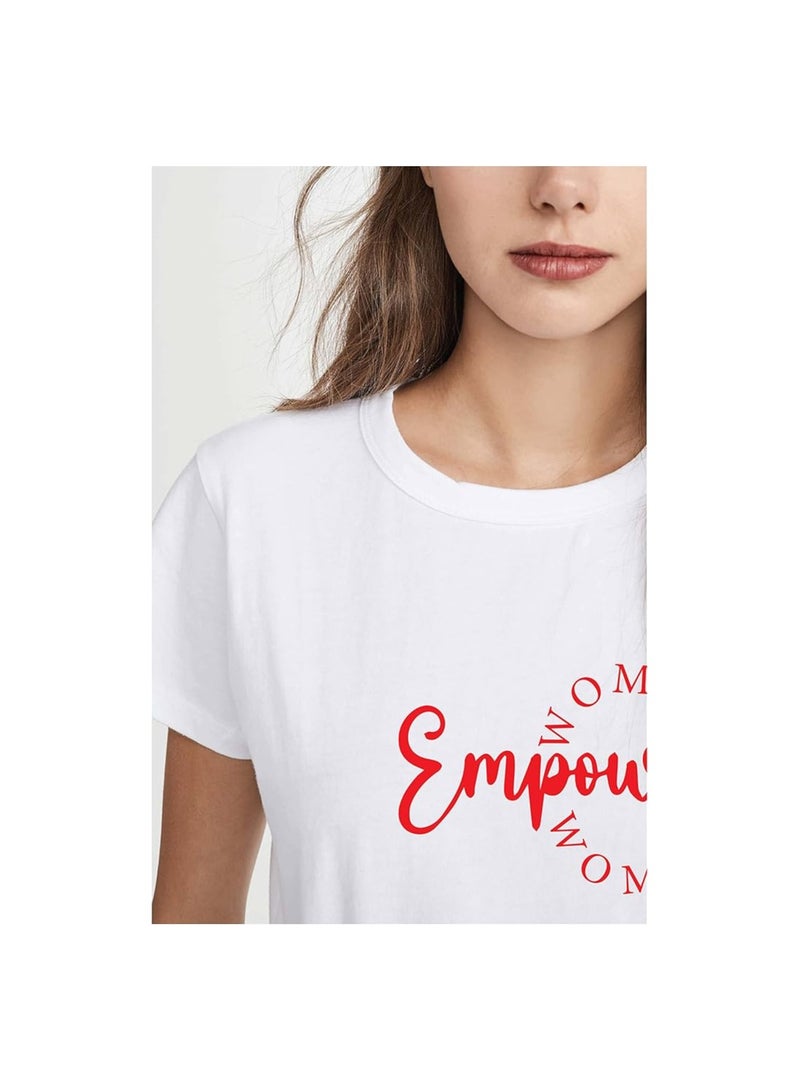 برينت شوب فور مي تي شيرت مطبوع برقبة دائرية لعيد المرأة للنساء والفتيات لإظهار هدية تمكين المرأة هدية للأخت هدية للأم هدية للزوجة هدية لصديقة - Image 4