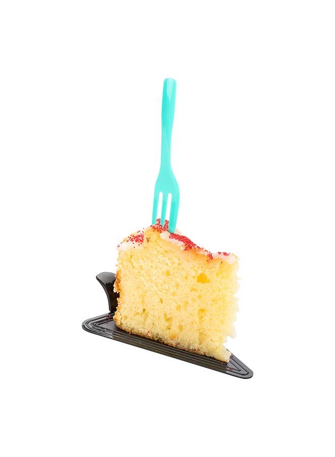 Restaurantware 4 Inch Cake Forks, 100 Knife-Edged Premium Pastry Forks - Disposable, Solid And Durable, Teal Plastic Sharp Edge Forks, For Parties, Bakeries, Catering Services, Gatherings - Image 4
