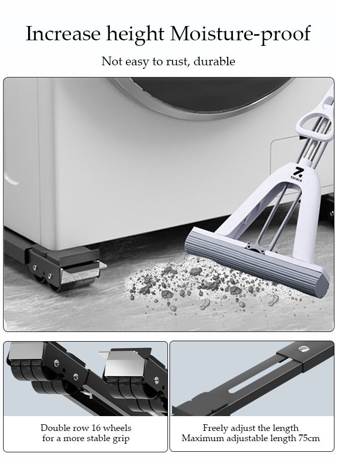 DUNISO - 2-Piece Set, Washing Machine Base, Washing Machine Stand Mobile Roller, Removable And Adjustable Furniture Trolley Refrigerator, Base Mobile, Suitable For Washing Machine Dryer Refrigerator Furniture - Image 1