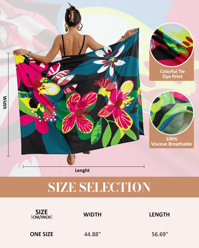 Bsubseach Women Sarong Swimsuit Coverups Long Pareo Bikini Wraps Skirt Beach Bathing Suit Cover Up - Image 4
