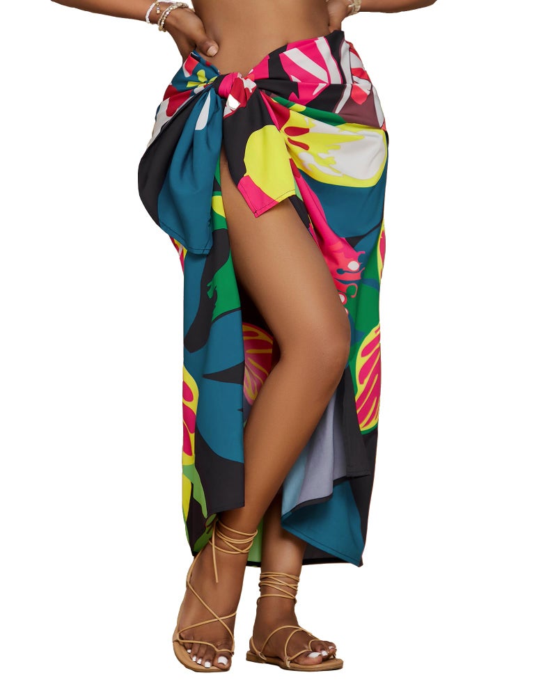 Bsubseach Women Sarong Swimsuit Coverups Long Pareo Bikini Wraps Skirt Beach Bathing Suit Cover Up - Image 1