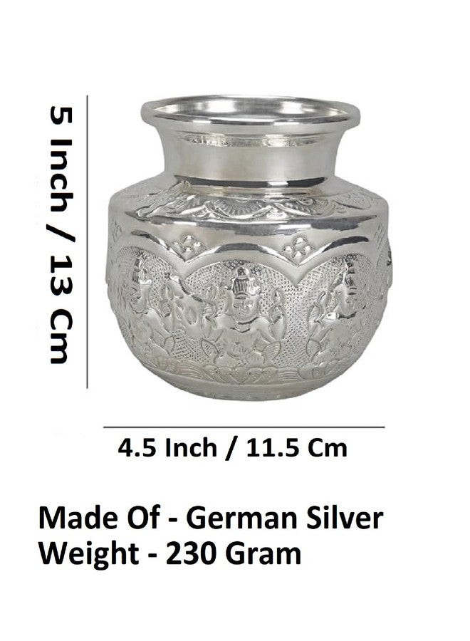 SIGARAM Sigaram German Silver 5 Inch Ashtalakshmi Kalash | Traditional Chambu for Home Pooja & Temple Decor K2559  - Image 3