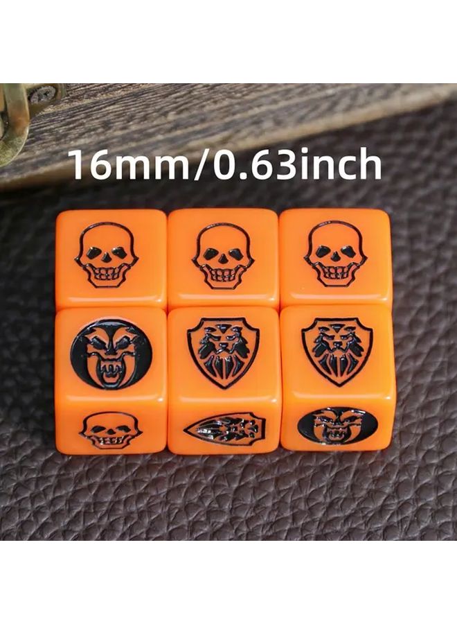 Pearl Pattern Green Golden 6pcs Handmade Skull Dice Set For RPG Games - Image 2
