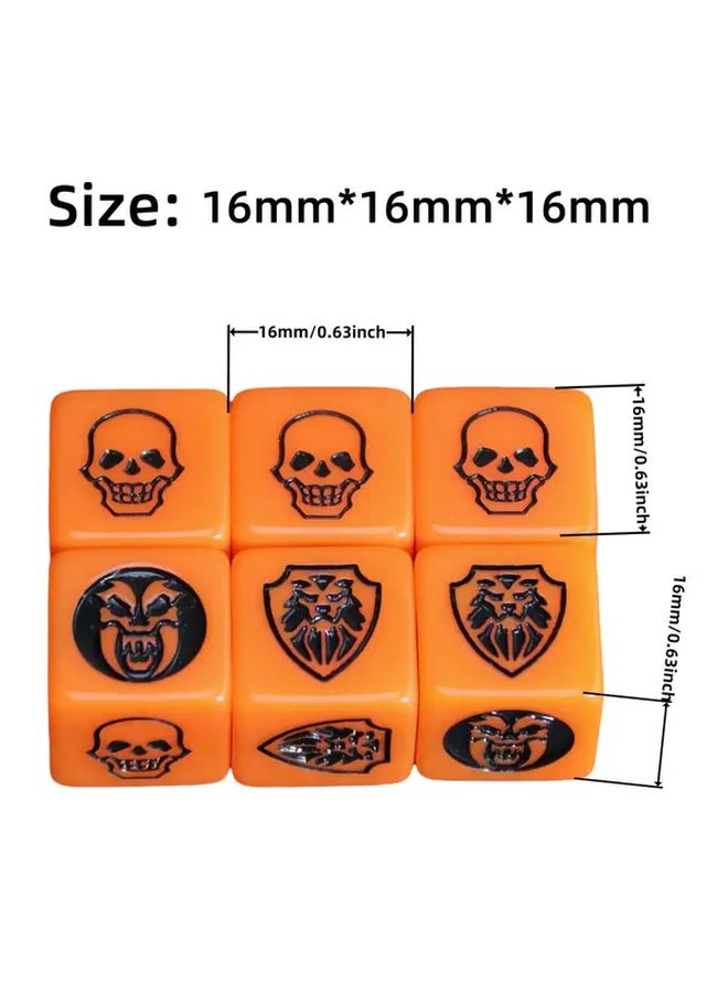Pearl Pattern Green Golden 6pcs Handmade Skull Dice Set For RPG Games - Image 3