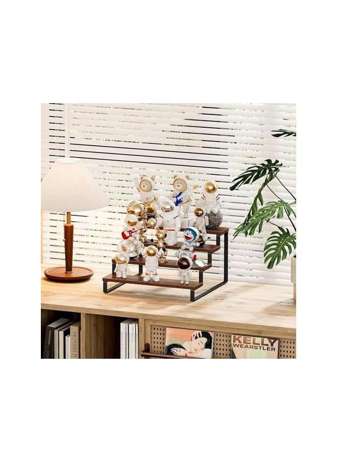 The Bros Wooden Display Riser,4 Tier Perfume Organizer Stand,Display Shelves Compatible with Funko POP Figures,Cupcake, Perfume, Dessert,4 Tier Cupcake Stand Risers Dessert Shelves for Party  - Image 4