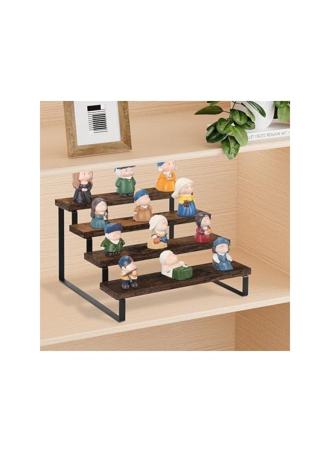 The Bros Wooden Display Riser,4 Tier Perfume Organizer Stand,Display Shelves Compatible with Funko POP Figures,Cupcake, Perfume, Dessert,4 Tier Cupcake Stand Risers Dessert Shelves for Party  - Image 5