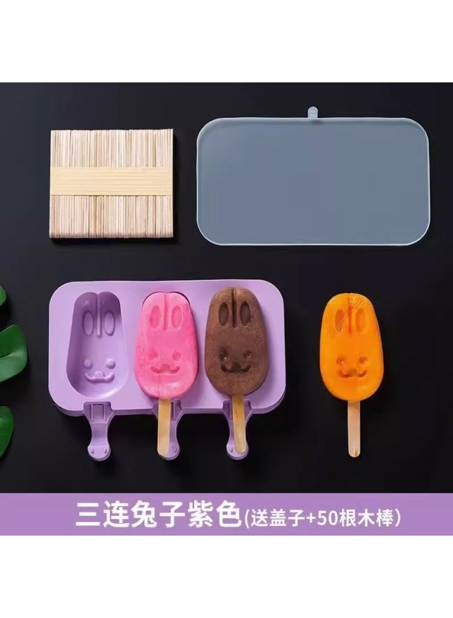 Ice Cream Mold Homemade Food-grade Silicone Household Kidsren's Bear Ice Cream Popsicle Popsicle Ice Cube Cheese Stick
