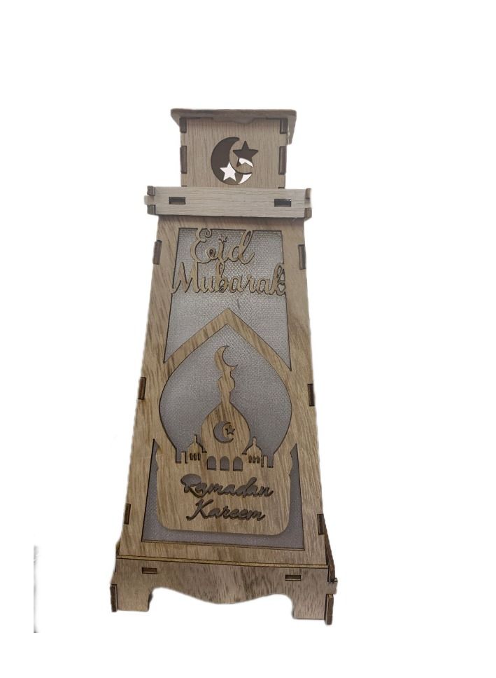 عيد مبارك ليد البيت الديكور قلادة البيج / الأبيض