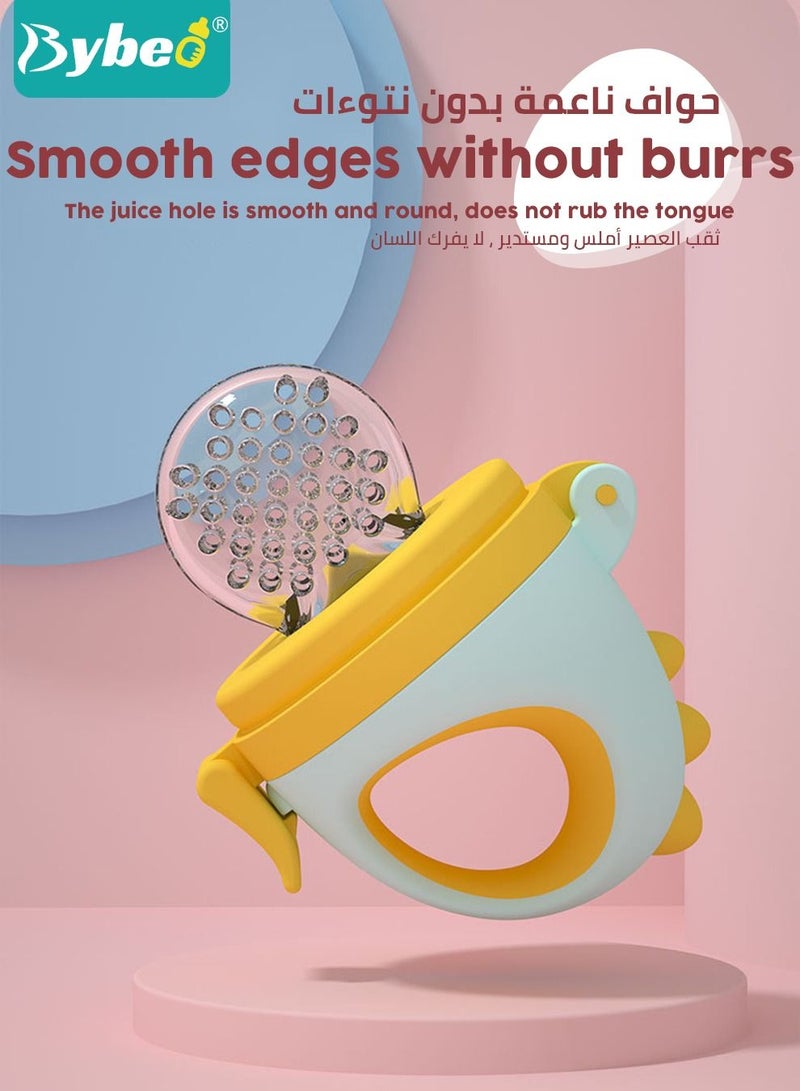 Bybeo 2PCS Baby Food Fruit Feeder Pacifier With 6 Replacement Silicone Pouches, Multi-Purpose Teething Toy or Teether for Infants  - Image 3
