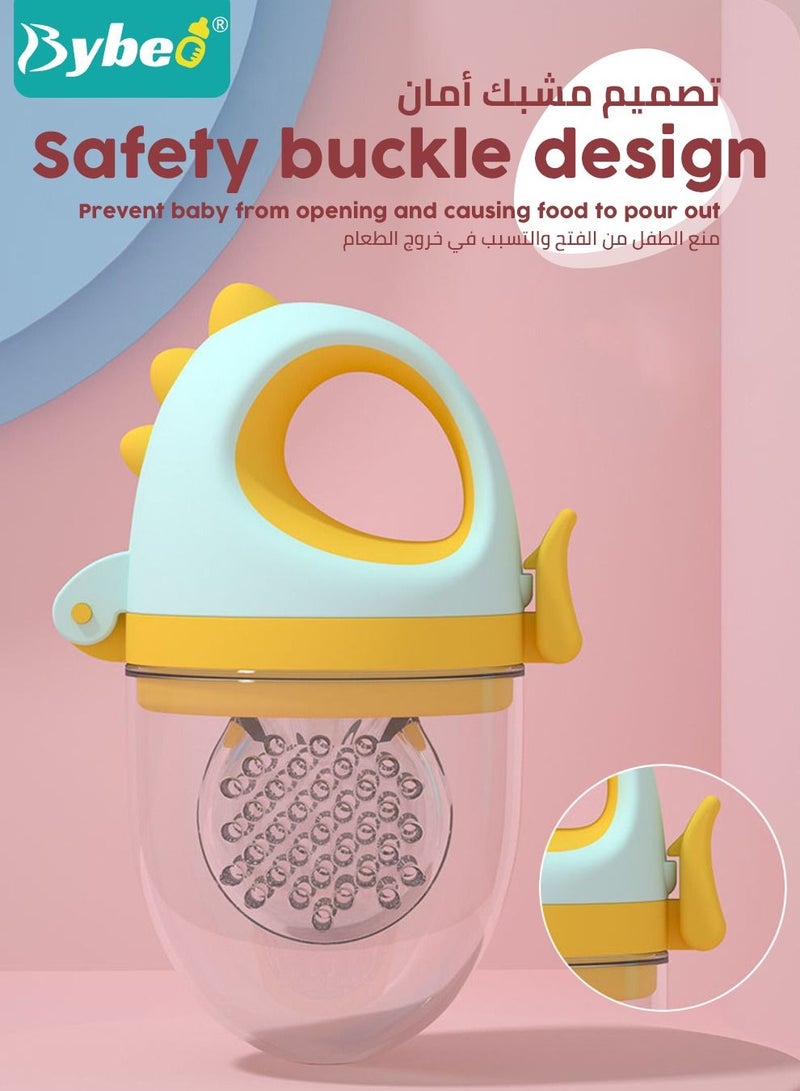 Bybeo 2PCS Baby Food Fruit Feeder Pacifier With 6 Replacement Silicone Pouches, Multi-Purpose Teething Toy or Teether for Infants  - Image 4