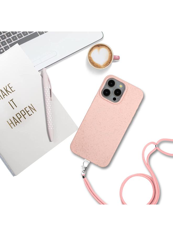 زبون جراب لهاتف iPhone 11 Pro Max مصنوع من مادة القش المغناطيسية Wheat MagSafe + جراب هاتف TPU مع حبل - Image 4