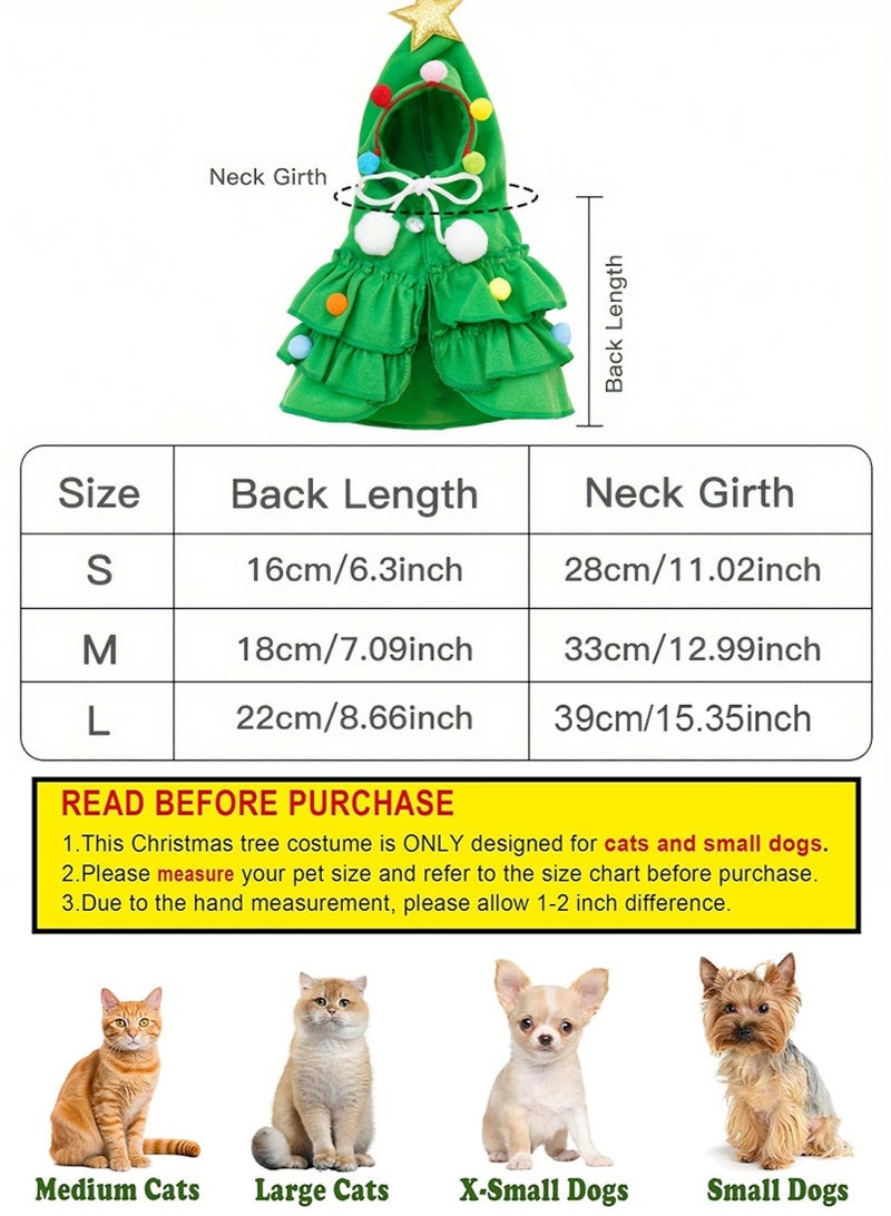 تابيت زي عيد الميلاد الحيوانات الأليفة للكلاب الصغيرة القطة, الحيوانات الأليفة عيد الميلاد معطف مع البومبوم, عيد الميلاد كلب القطة كاب مع القبعة, ملابس عيد الميلاد للقطط الكلاب الصغيرة (الأحمر - م) - Image 4