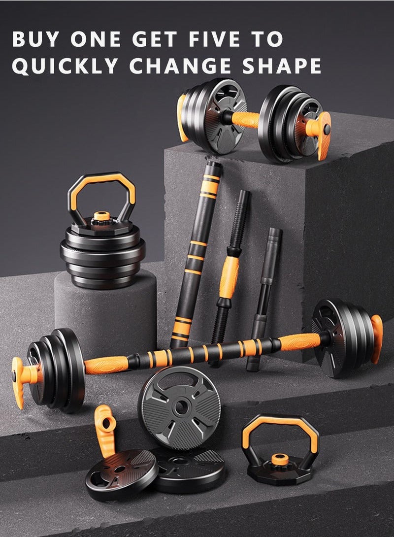 XiuWoo 20KG Adjustable Weight Dumbbell Barbell Kettlebell Set Home Office Fitness Exercise Shaping Suitable For Men Women Teenagers And The Elderly 5 In 1 Multi Functional Set  - Image 3