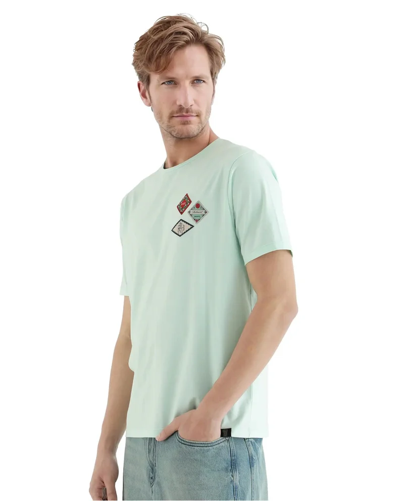 Rare Rabbit Men's Hd Pocket Placement Print Regular Fit T-Shirt