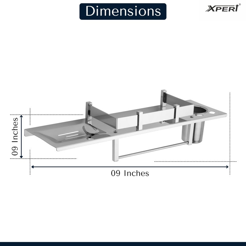 Xpert 916 Shelf 4 in 1 Shelf for Bathroom, Pack of 1, Made of Stainless Steel, Washroom Rack & Bathroom Accessories Holder Corner Rack for Bathroom - Bathroom Accessories Holder - Image 4