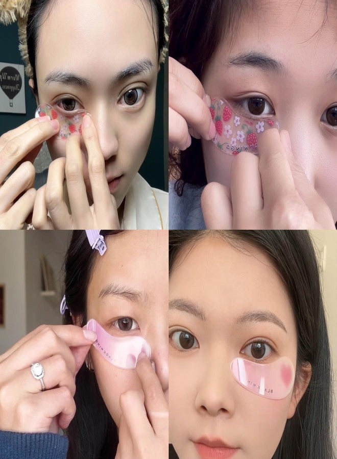 Black Wings 6 Pairs Silicone Eye Patches with Self-Adhesive Design - Cute Bear & Rabbit Inspired Eye Care Patches (numerous flowers 6 pairs - Image 3