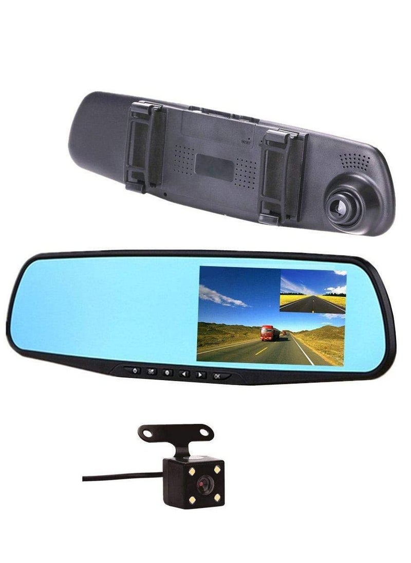RDN - 4.3" Car DVR Rearview Mirror with 2 Cameras Dash Cam 1080P Auto Video Registrator Recorder Dual lens Dashcam Blackbox - Image 1