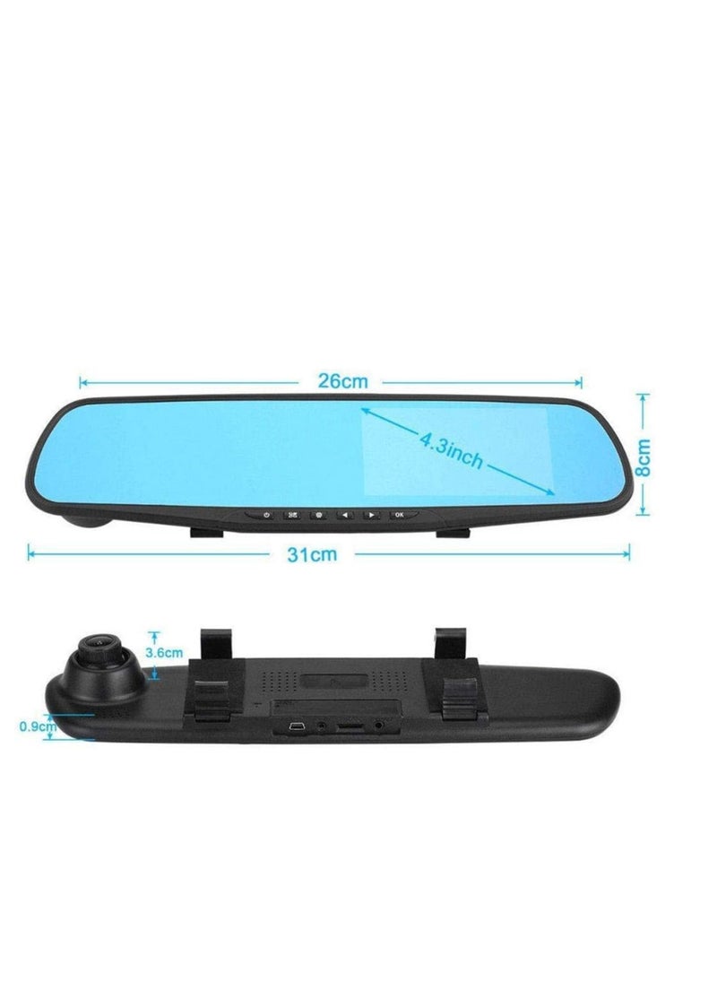RDN - 4.3" Car DVR Rearview Mirror with 2 Cameras Dash Cam 1080P Auto Video Registrator Recorder Dual lens Dashcam Blackbox - Image 1