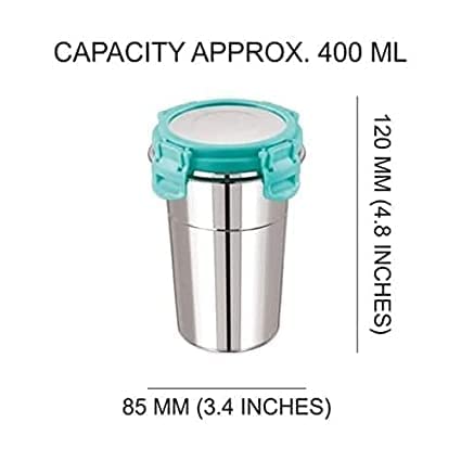 NOBILEA Stainless Steel Fusion Glass Tumbler with Stainless Steel Lid Multicolor 400ml - Image 3