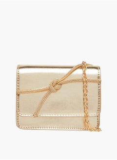 Flora Bella By Shoexpress Girls Embellished Crossbody Bag With Button Closure And Chain Strap  - Image 1