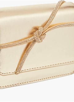 Flora Bella By Shoexpress Girls Embellished Crossbody Bag With Button Closure And Chain Strap  - Image 4
