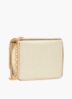 Flora Bella By Shoexpress Girls Embellished Crossbody Bag With Button Closure And Chain Strap  - Image 3